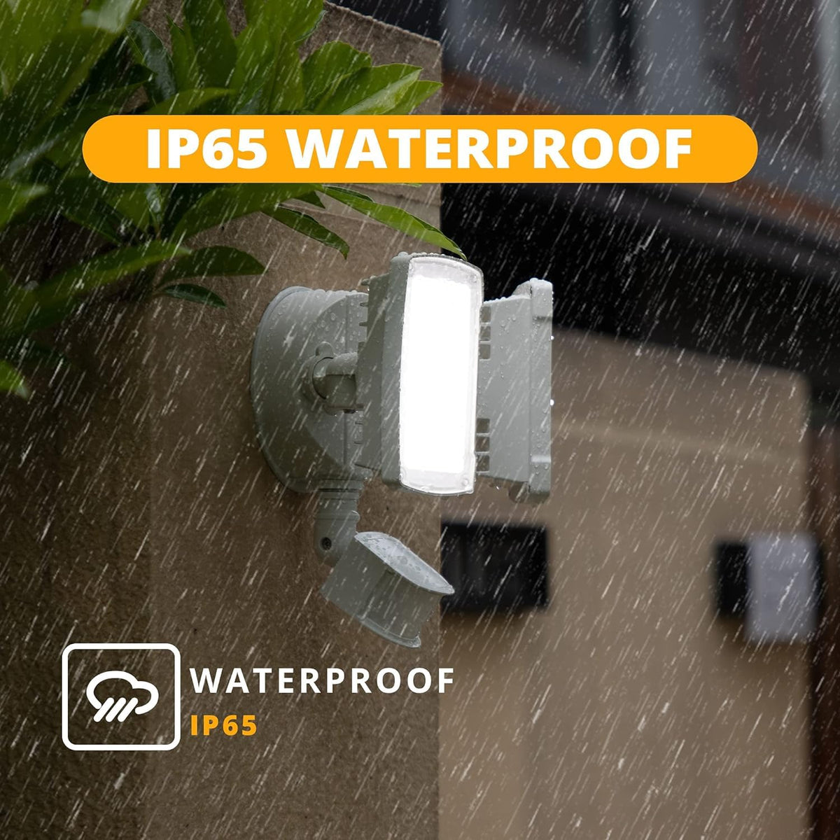 2 Pack 19W LED Flood Light Motion Sensor Outdoor (White / 2pack)