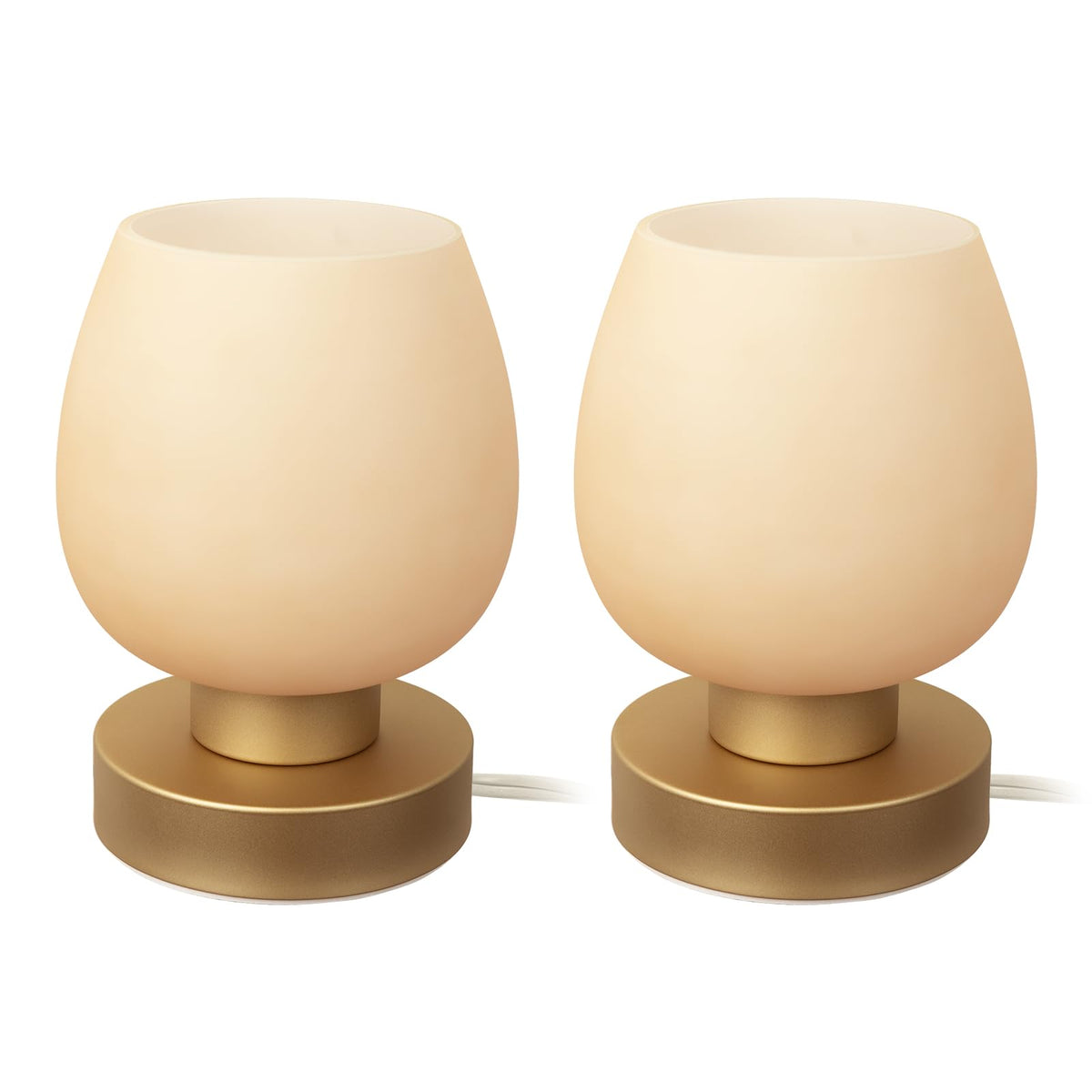 Touch Bedside Table Lamp Set of 2 (desert titanium (No USB) / 2-Pack)