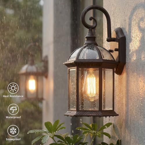 15.5" Outdoor Porch Sconce Lights (Oil-Rubbed Bronze / 15.5-inch)