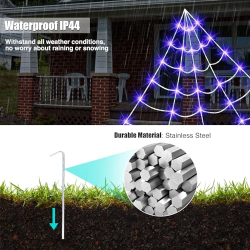 Outdoor Halloween Decorations Spider Web Lights