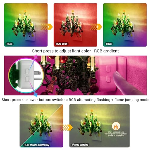 Christmas RGB Pendant Night Lights Plug into Wall (Christmas chandelier-RGB / 2 Pack)