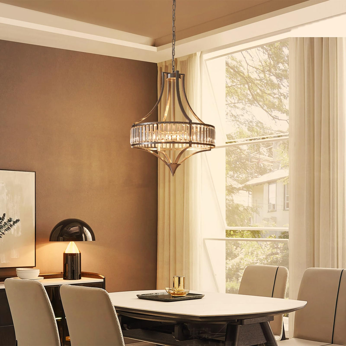 21.6" Brushed Nickel Chandeliers for Dining Room (21.6”-Brushed Nickel)