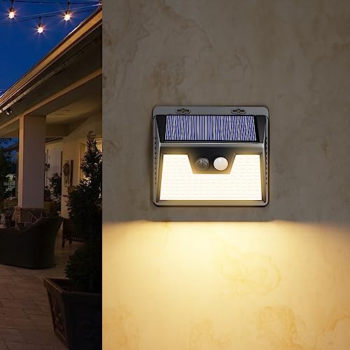 Solar Lights Outdoor Motion Sensor Security for Wall Fence Step Deck Garden Outside
