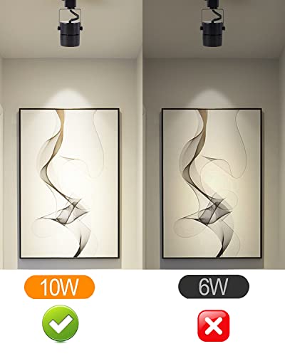 Track Lighting Heads 10W 4000K Cool White Dimmable Bright LED Track Lights Fixtures for Accent Retail Kitchen Artwork