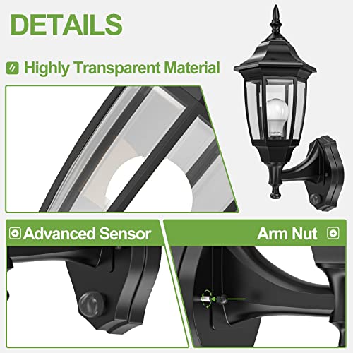 Dusk to Dawn Plastic Outdoor Wall Light Fixtures (Black / Dusk to Dawn-Plastic)