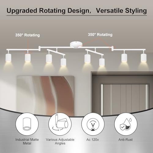 8 Light Track Lighting Fixtures Ceiling (8 light-white)