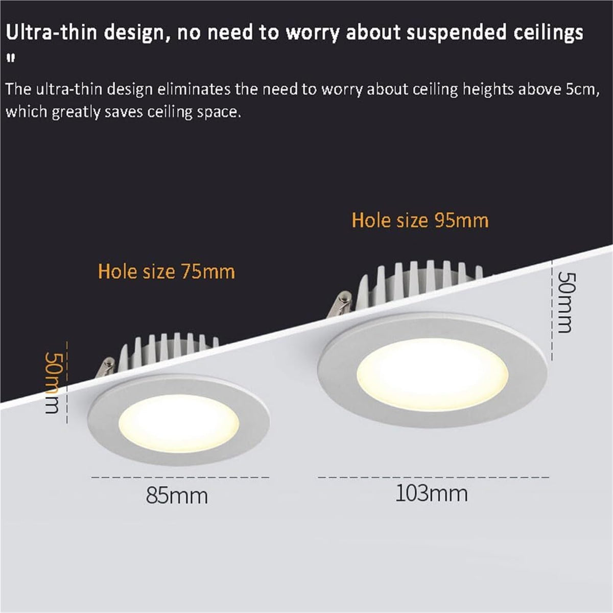 3Pcs Recessed Ceiling Light (12w / White light)