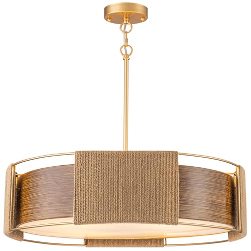 Drum Chandeliers for Dining Room 4 Lights Industrial Black Pendant Light Fixture Adjustable Hanging Lights for Living Room Entryway