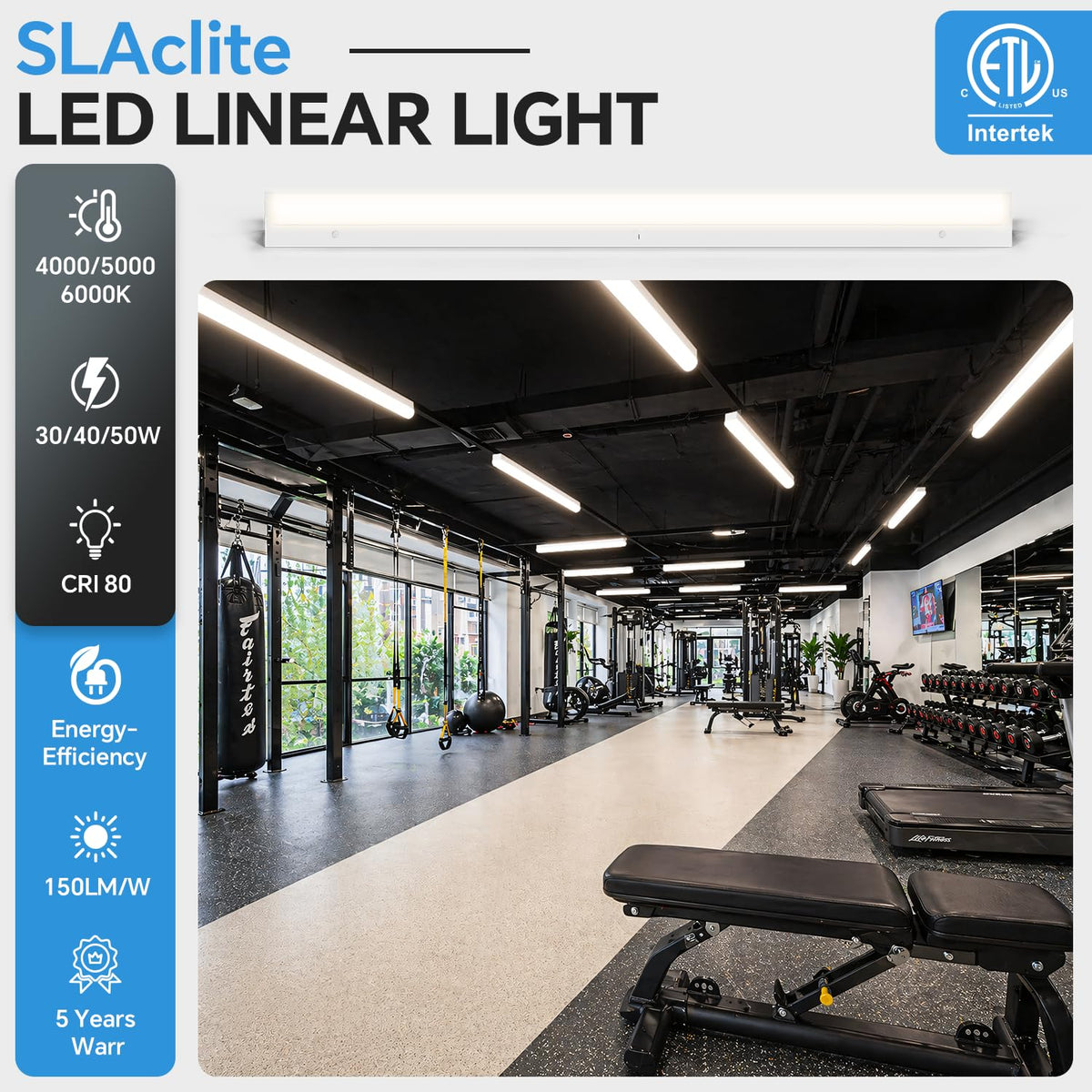 4ft LED Linear Light Fixture (No Suspension Kit / 4FT-6P)