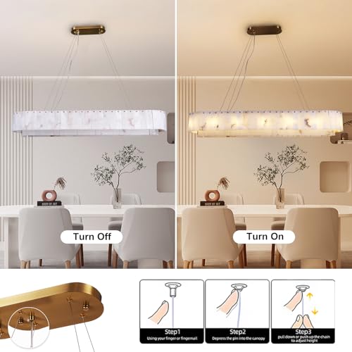 L54in Alabaster Chandelier for Dining Room (L54in)