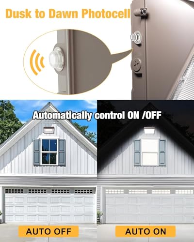 LED Wall Pack Light 120W 15600LM with Dusk to Dawn Photocell (120W 2 Pack)