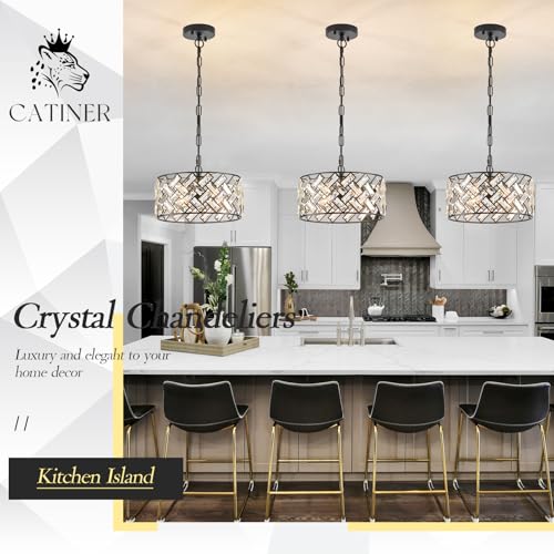 12" Black Crystal Chandelier (Small Black)