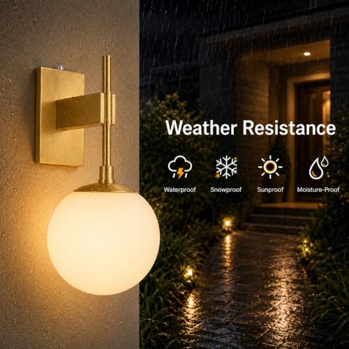 18.1" Dusk to Dawn Outdoor Wall Sconce (Brass (with Photocell))