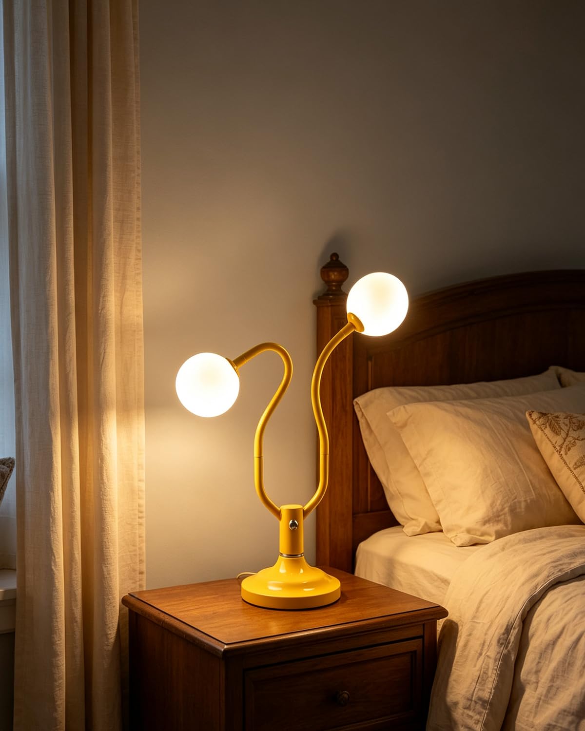 Yellow Globe Table Lamp Magic DIY Arms G9 Bulbs Included Dimmable (14-Yellow-Globe-2U-Magic DIY Arms)
