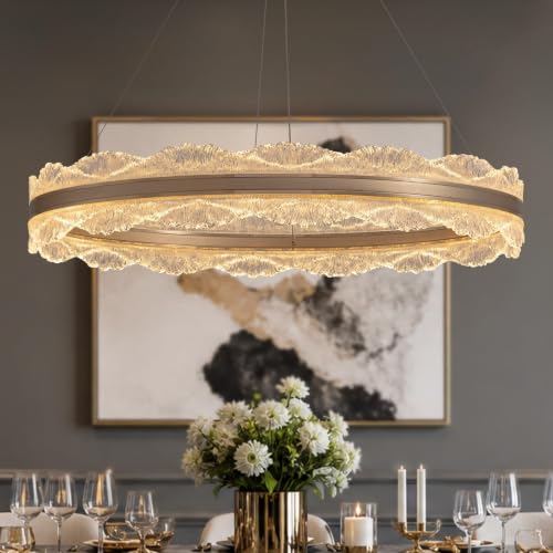 Gold Chandelier 31.5" Modern Ring Chandelier (Gold D 31.5'')