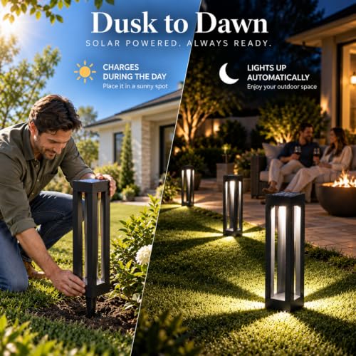 Outdoor Solar Floor Lamps (22"H - 2Pack)