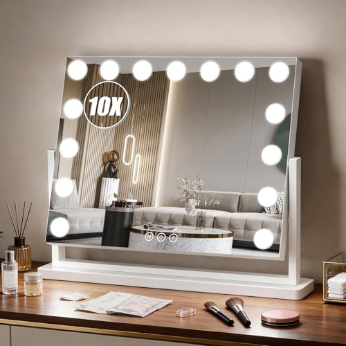Vanity Mirror with Lights (White / 23"L x 17"W)