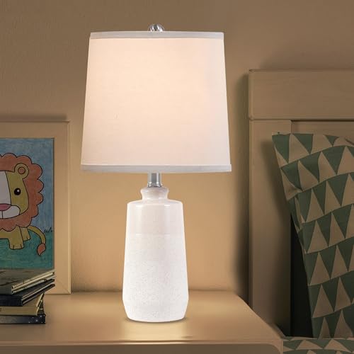 20.5" Ceramic Nightstand Lamps Set of 2 for Bedroom (WH-S)