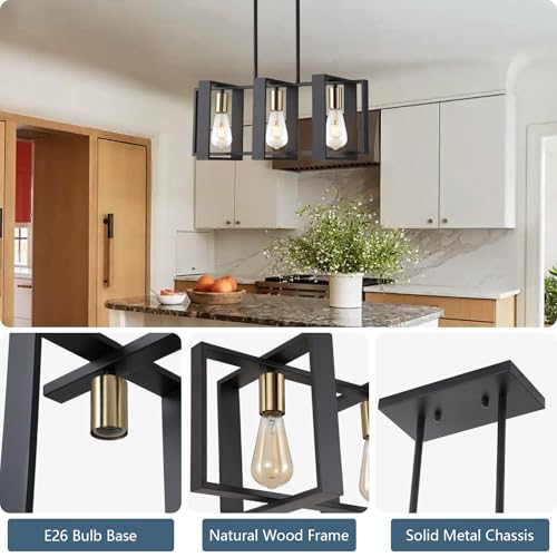 23.6" Island Lighting (Black / 3 Lights)