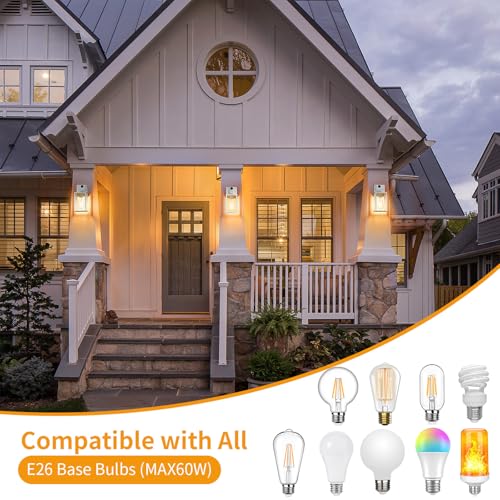 2 Pack Silver Motion Sensor Outdoor Light Fixtures Wall Mount (10.24'' / Silver)