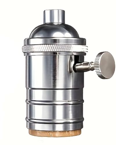 3 Pack Silver E26 E27 Edison Vintage Lamp Socket (Silver)