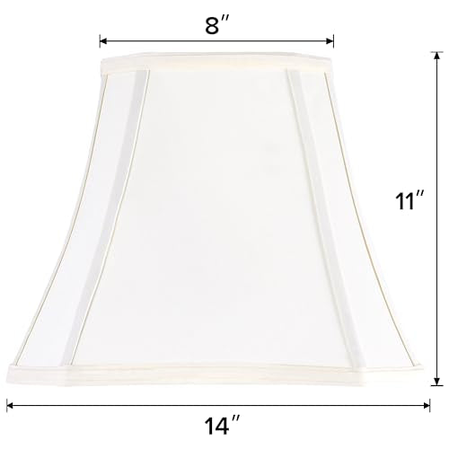 Square Lamp Shade for Table Lamps (8 x 14 x 11 inches - 1 Pack / Cream)
