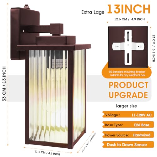 13" Bronze Dusk to Dawn Outdoor Light (Oil-Rubbed Bronze / 13''-1 Pack)