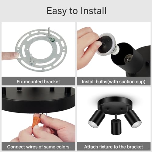 LED 3 Light Track Lighting Kit (Black)