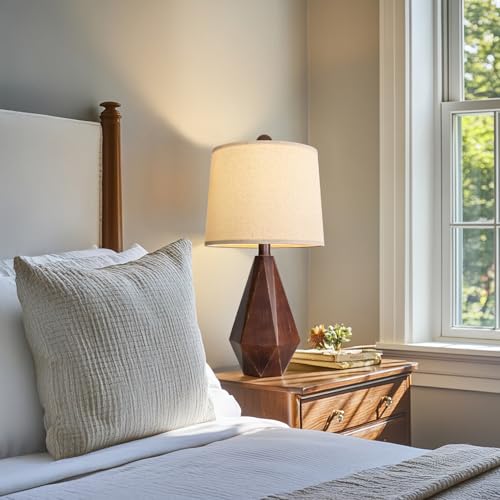 20.25" Farmhouse Table Lamps Set of 2 for Night Stands (Small - Antique Brown)