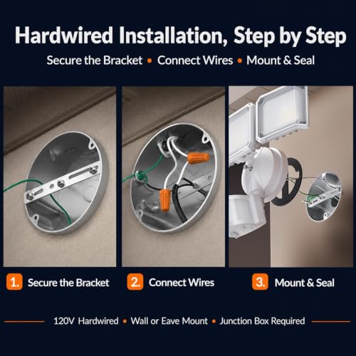 LED Security Light 240° Dual PIR 100 FT Motion Sensor Outdoor