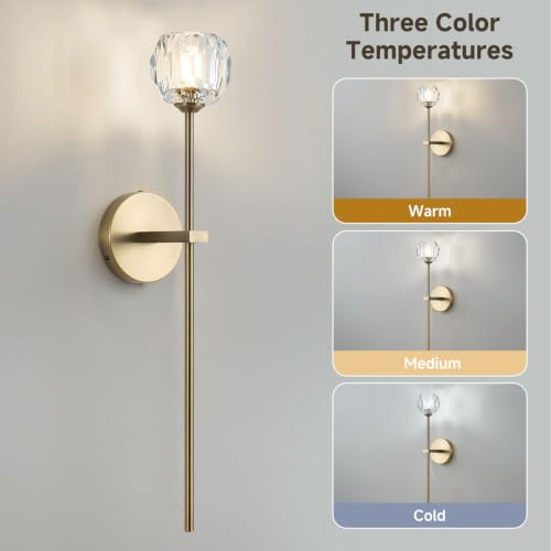 Copper Crystal Wall Sconces of Two Brass Mid Century Modern Bathroom Sconce (Copper / 2 PC)