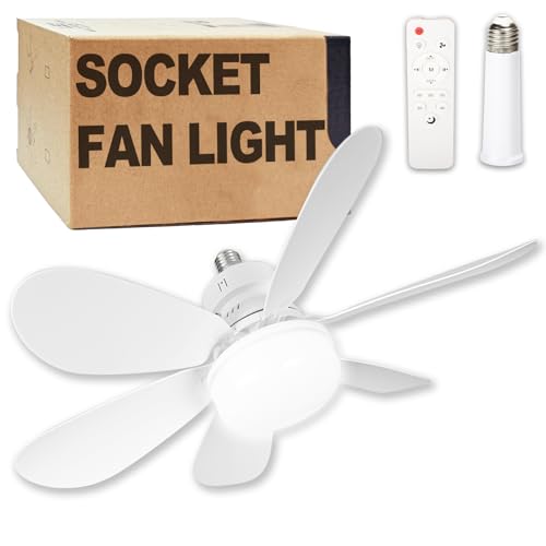 Screw in Ceiling Fan with Light (White-1)