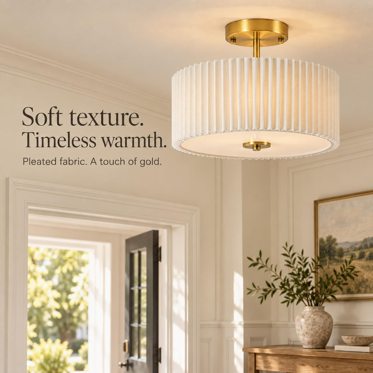 Semi Flush Mount Ceiling Light (Gold / 12.5inch)