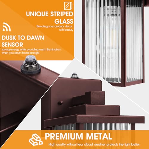 2 Pack 13" Bronze Dusk to Dawn Wall (Oil-Rubbed Bronze / 13''-2 Pack)
