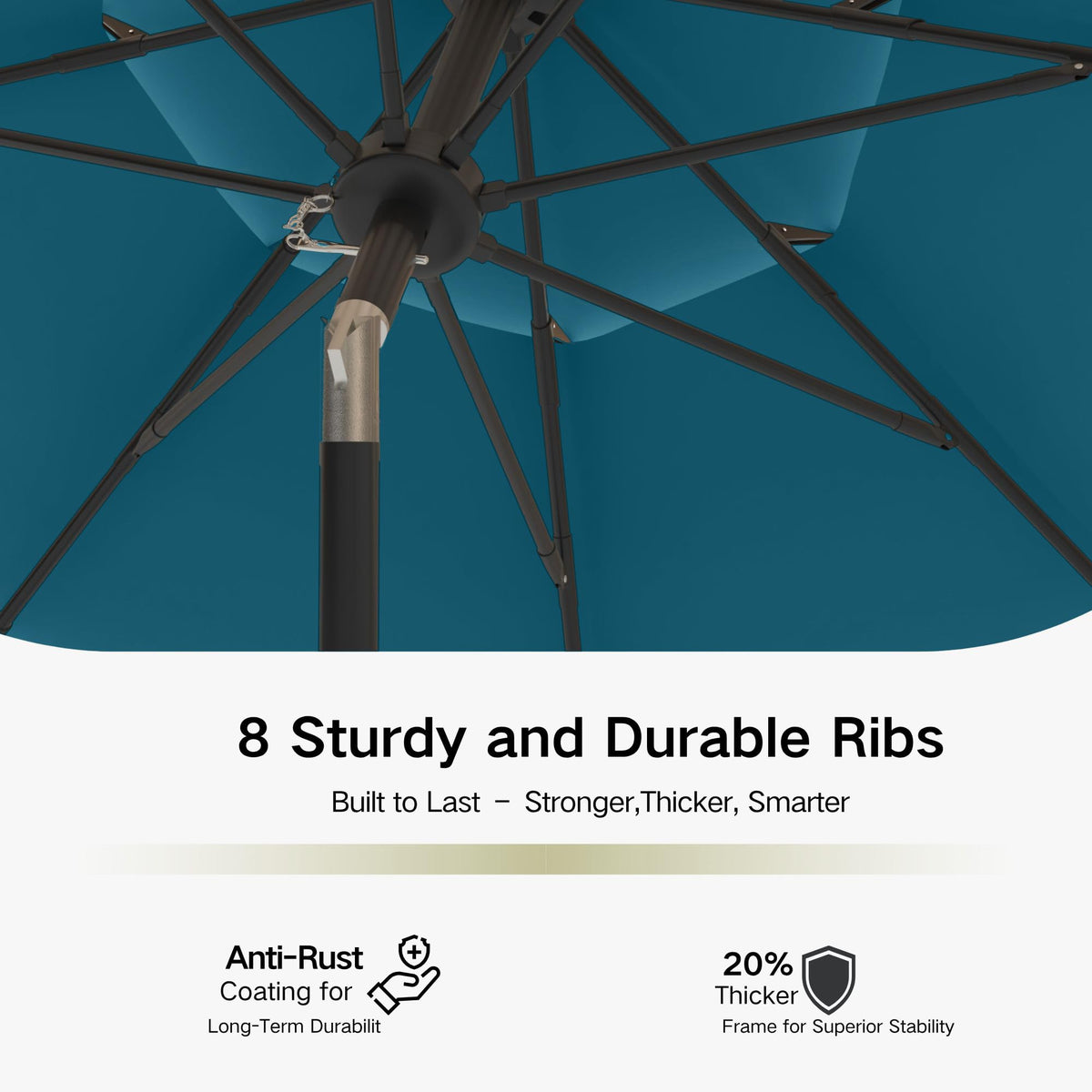 9ft 3 Tier Patio Umbrella (Lake blue / 9 FT)