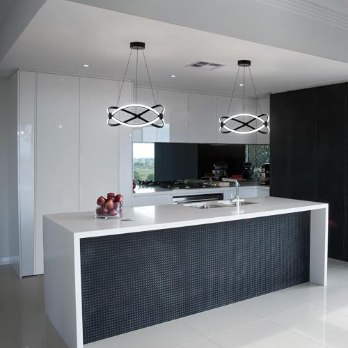 13.78 inches Black Dimmable Modern Led Chandelier with Remote Control