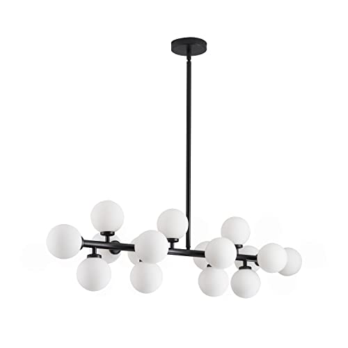 Post Modern Chandelier Rectangle Pendant Ceiling Light Fixture Linear Hanging Pendant Light for Kitchen Island Dining Room Over Table