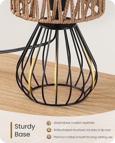 Rattan Table Lamp (Mesh + Black)