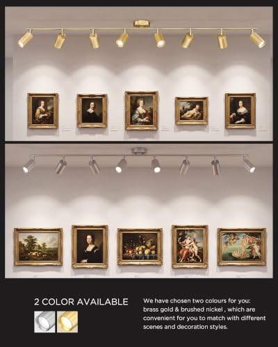 61.4" Track Lighting with 3000K LED Bulbs (Kaleidoscope, Brushed Nickel / 61.4", 8-light)