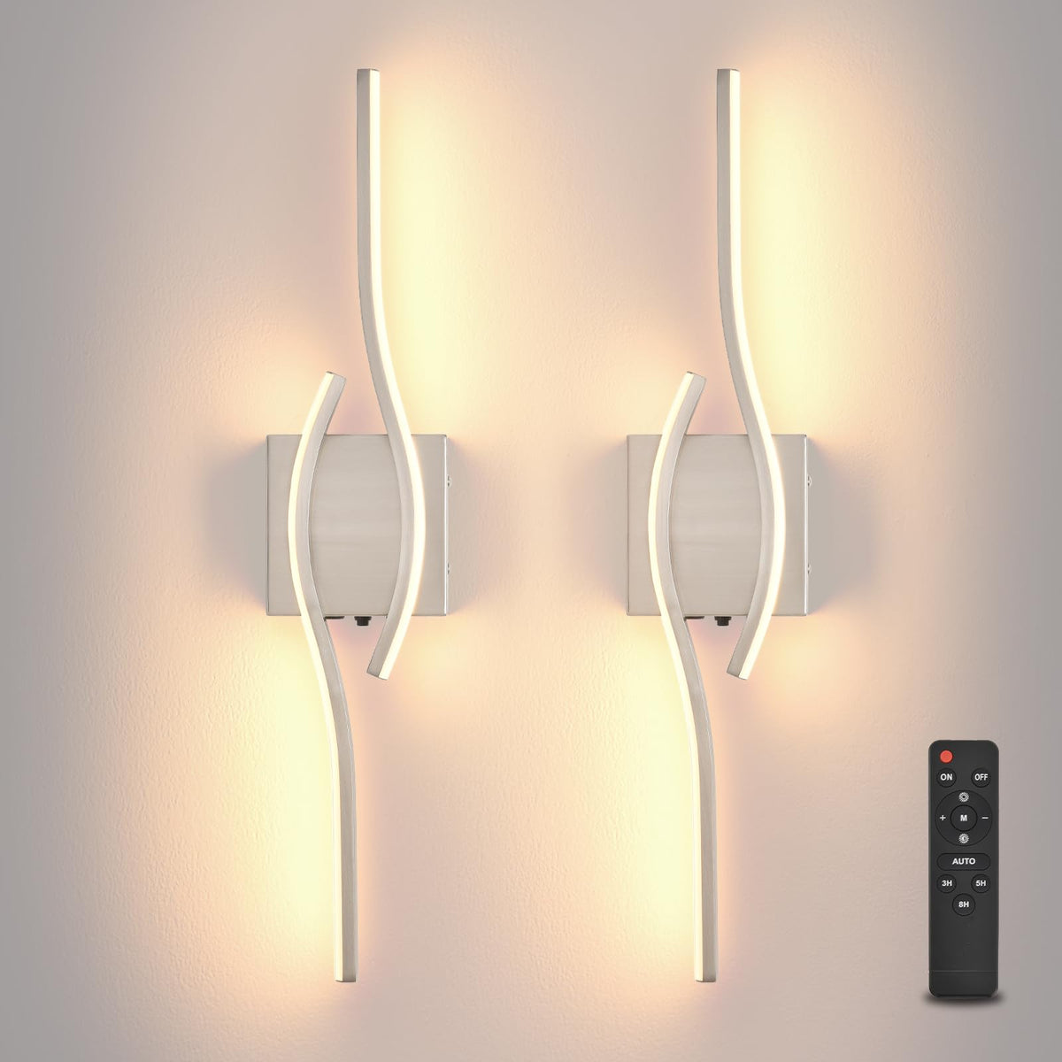 Battery Operated Wall Sconce (Brushed Nickel / 23.6 inch)
