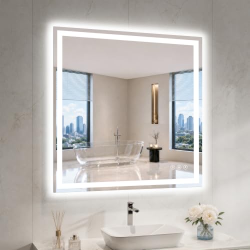 40"x40" LED Bathroom Mirror with Lights (40"L x 40"W)
