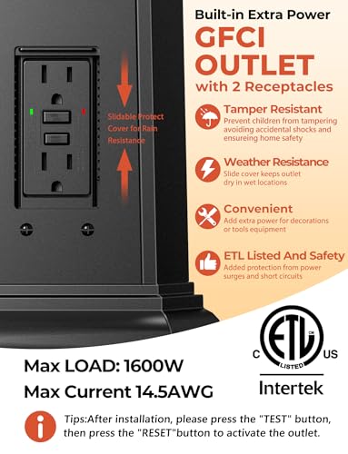 Outdoor Lamp Post Motion Sensor with Outlet (87.5in with Outlet)