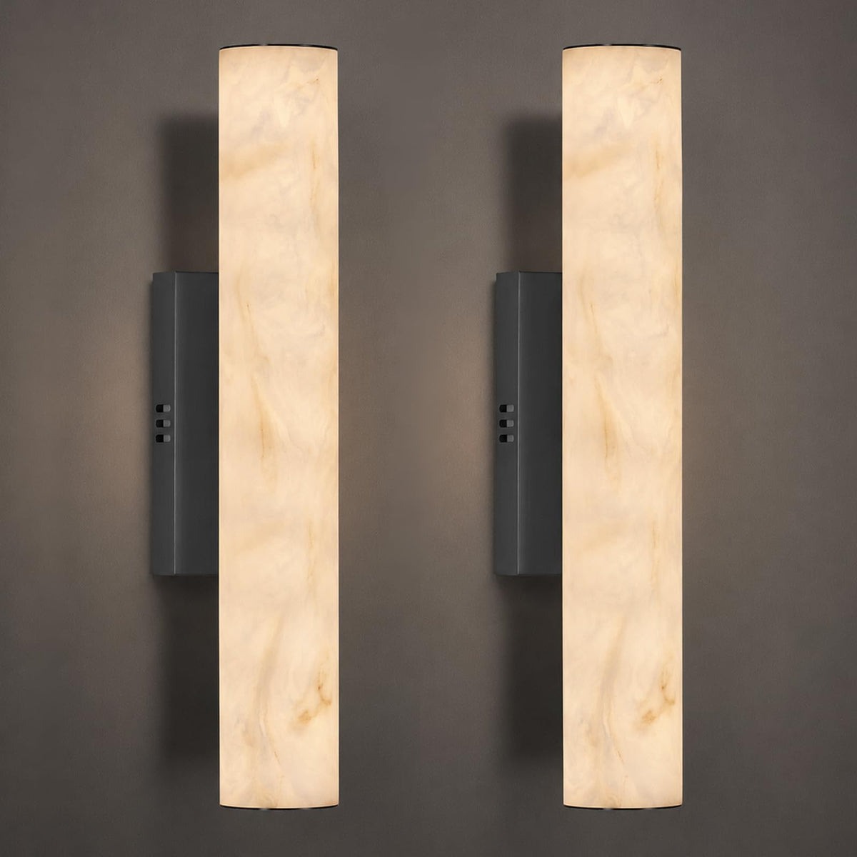 Artisan Alabaster Wall Sconces Set of 2 (Black-20in-2Pcs)