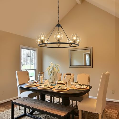 Black Wagon Wheel Chandelier