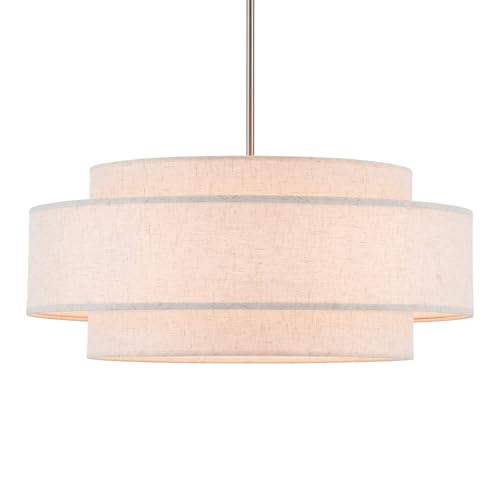 Modern Linen Drum Chandelier