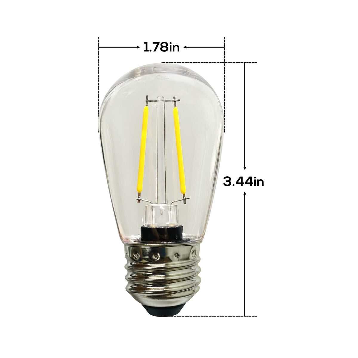 15 Pack 2W S14 LED Bulbs (Warm White 2700k / 15 Count (Pack of 1))
