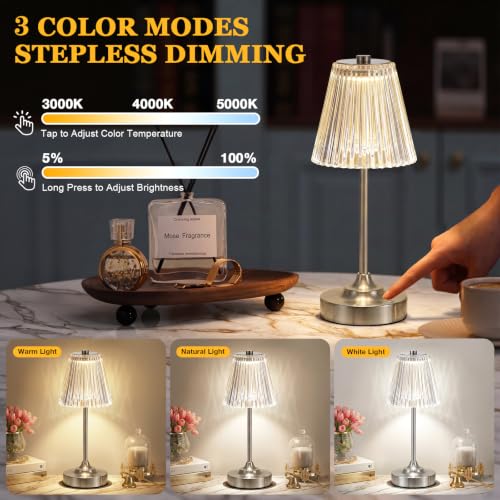 Silver Cordless Rechargeable Table Lamp (Silver / 1 Pack)