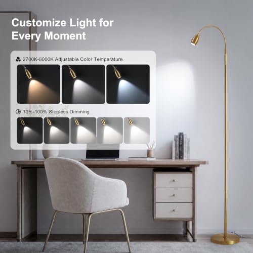 72" Reading Floor Lamp (Gold)