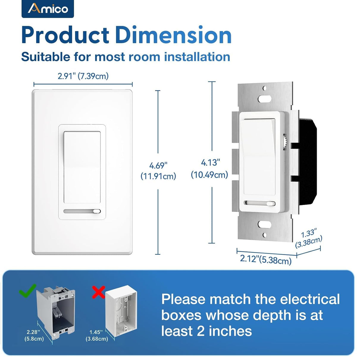 Dimmer Light Switch 12 Pack (Standard Slide / White)