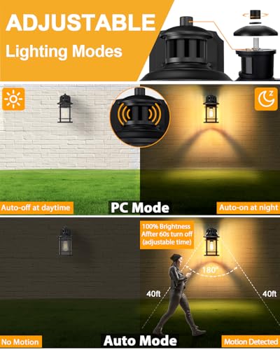 Black Porch Lights with GFCI Outlet (1 Pack / Black)